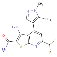 CAS:1005699-94-4 | PC410364 | 3-Amino-6-(difluoromethyl)-4-(1,5-dimethyl-1H-pyrazol-4-yl)thieno[2,3-b]pyridine-2-carboxamide