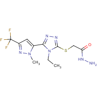 CAS:1005700-45-7 | PC410365 | 2-({4-Ethyl-5-[1-methyl-3-(trifluoromethyl)-1H-pyrazol-5-yl]-4H-1,2,4-triazol-3-yl}sulfanyl)acetohydrazide