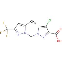 CAS: 1006341-09-8 | PC410401 | 4-Chloro-1-{[5-methyl-3-(trifluoromethyl)-1H-pyrazol-1-yl]methyl}-1H-pyrazole-3-carboxylic acid