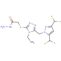 CAS:1006343-50-5 | PC410404 | 2-[(5-{[3,5-Bis(difluoromethyl)-1H-pyrazol-1-yl]methyl}-4-ethyl-4H-1,2,4-triazol-3-yl)sulfanyl]acetohydrazide