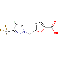 CAS:1006348-61-3 | PC410409 | 5-{[4-Chloro-3-(trifluoromethyl)-1H-pyrazol-1-yl]methyl}furan-2-carboxylic acid