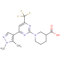 CAS:1006348-78-2 | PC410416 | 1-[4-(1,5-Dimethyl-1H-pyrazol-4-yl)-6-(trifluoromethyl)pyrimidin-2-yl]piperidine-3-carboxylic acid