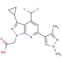 CAS:1006445-13-1 | PC410449 | [3-Cyclopropyl-4-(difluoromethyl)-6-(1,3-dimethyl-1H-pyrazol-4-yl)-1H-pyrazolo[3,4-b]pyridin-1-yl]acetic acid