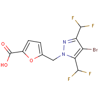 CAS:1006447-74-0 | PC410451 | 5-{[4-Bromo-3,5-bis(difluoromethyl)-1H-pyrazol-1-yl]methyl}furan-2-carboxylic acid
