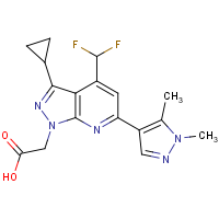 CAS:1006478-10-9 | PC410487 | [3-Cyclopropyl-4-(difluoromethyl)-6-(1,5-dimethyl-1H-pyrazol-4-yl)-1H-pyrazolo[3,4-b]pyridin-1-yl]acetic acid