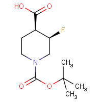 CAS: 1628475-90-0 | PC430217 | (3,4)-Cis-1-(tert-Butoxycarbonyl)-3-fluoropiperidine-4-carboxylic acid  racemate