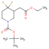 CAS: 1864052-94-7 | PC430265 | tert-Butyl 3-(2-ethoxy-2-oxoethyl)-4,4-difluoropiperidine-1-carboxylate