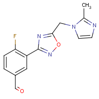 CAS:1258652-78-6 | PC430588 | 4-Fluoro-3-(5-((2-methyl-1H-imidazol-1-yl)methyl)-1,2,4-oxadiazol-3-yl)benzaldehyde