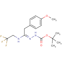 CAS:1053657-61-6 | PC446010 | N'-[2-(4-Methoxyphenyl)-1-(2,2,2-trifluoroethylamino)ethylidene]hydrazinecarboxylic acid tert-butyl ester