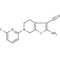 CAS:338413-86-8 | PC4614 | 2-Amino-6-(6-fluoropyridin-2-yl)-4,5,6,7-tetrahydrothieno[2,3-c]pyridine-3-carbonitrile