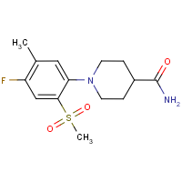 CAS: 1000339-66-1 | PC7474 | 1-[4-Fluoro-5-methyl-2-(methylsulphonyl)phenyl]piperidine-4-carboxamide