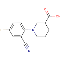 CAS:1000339-80-9 | PC7559 | 1-(2-Cyano-4-fluorophenyl)piperidine-3-carboxylic acid