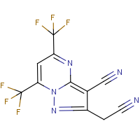CAS:338786-45-1 | PC8443 | 5,7-Bis(trifluoromethyl)-3-cyano-2-(cyanomethyl)pyrazolo[1,5-a]pyrimidine