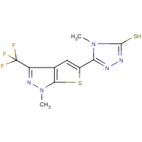 CAS:338747-58-3 | PC9419 | 4-Methyl-5-[1-methyl-3-(trifluoromethyl)-1H-thieno[2,3-c]pyrazol-5-yl]-4H-1,2,4-triazole-3-thiol
