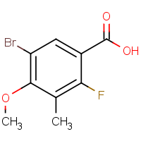 CAS:2484889-08-7 | PC99080 | 5-Bromo-2-fluoro-4-methoxy-3-methylbenzoic acid